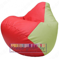 Бескаркасное кресло мешок Груша Г2.3-0904 (красный, светло-салатовый)